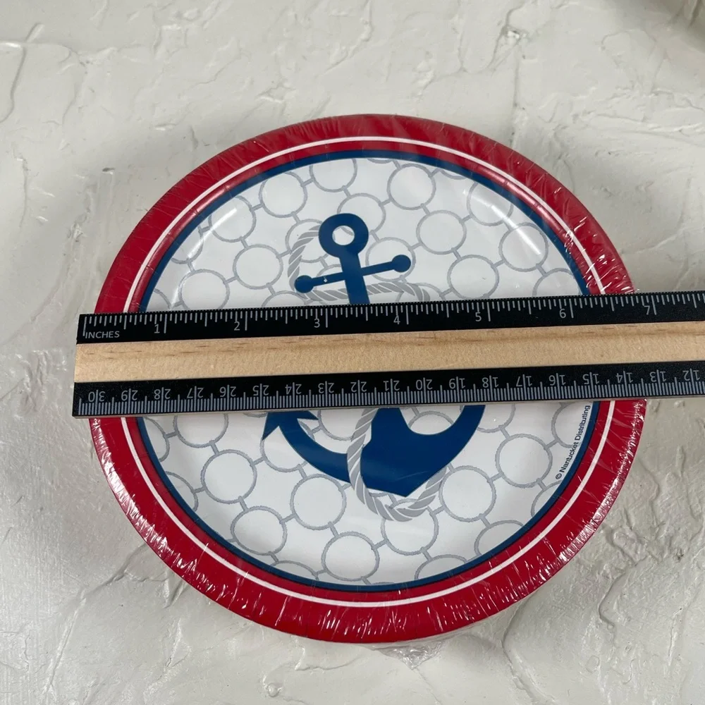 * NWT Bundle Anchors Nautical Paper Plates